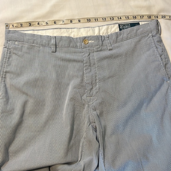 Vintage Polo Ralph Lauren Pinstripe Seersucker Cotton Blue Preppy Pants 38/30 - Picture 4 of 13
